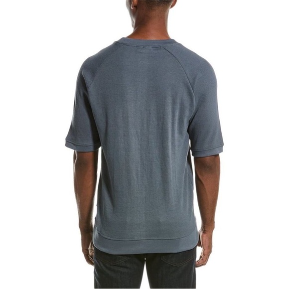 ONIA Men’s Oversized Waffle Knit Raglan T-Shirt Stormy Blue S - Picture 2 of 8